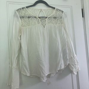 Hollister White Lace Blouse